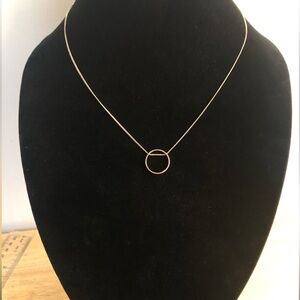 Minimalist Gold Tone Ring Circle Hoop Necklace